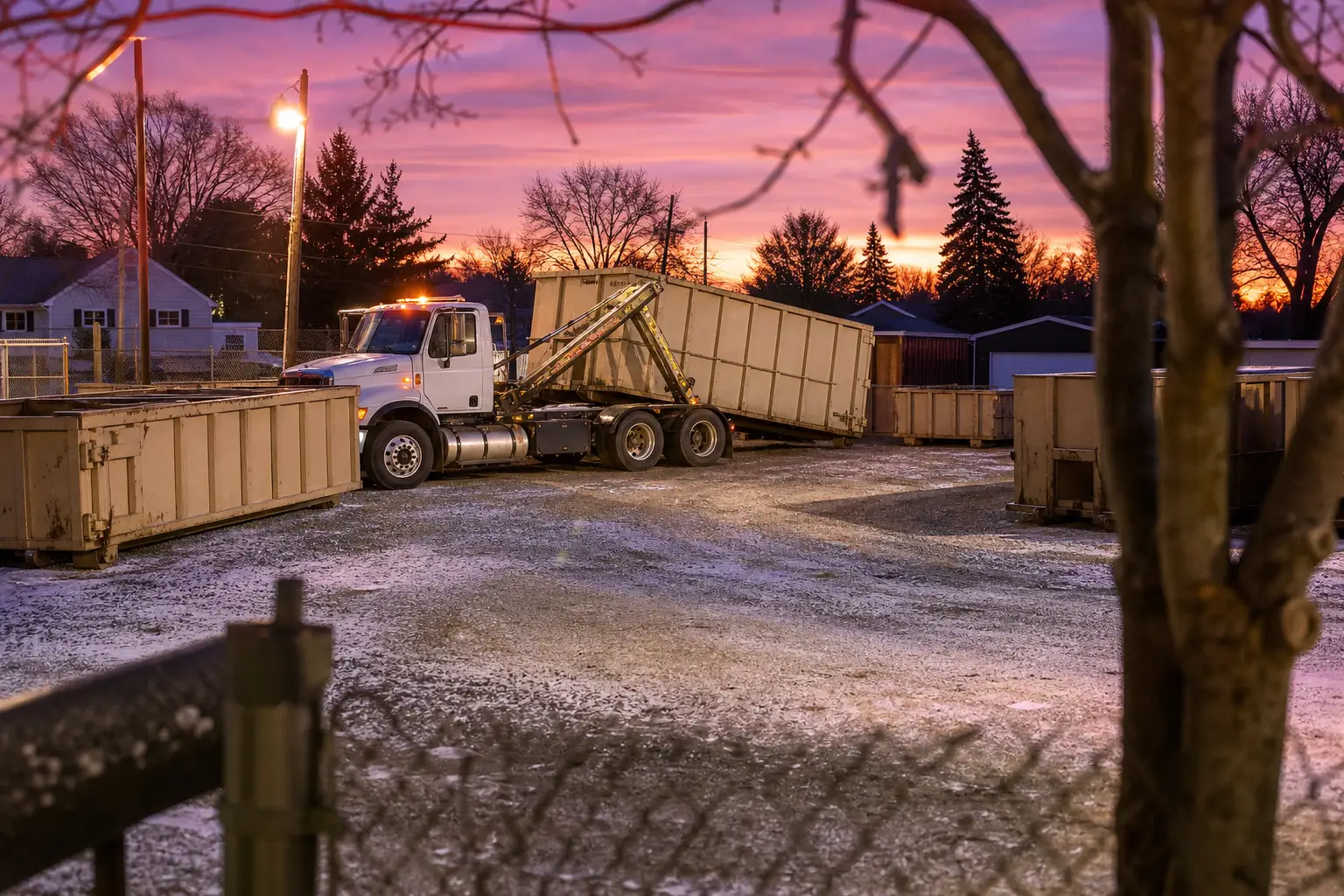 Wolfe Dumpster Rental crew and equipment, Siloam Springs, AR